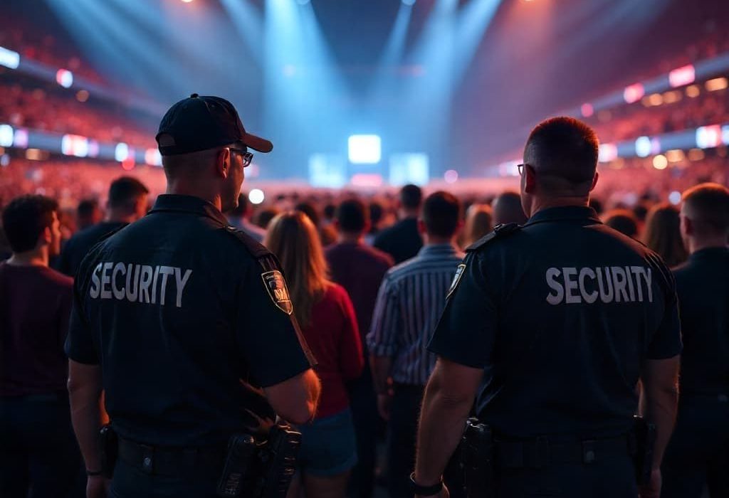 Vigilantes de seguridad evento masivo concierto